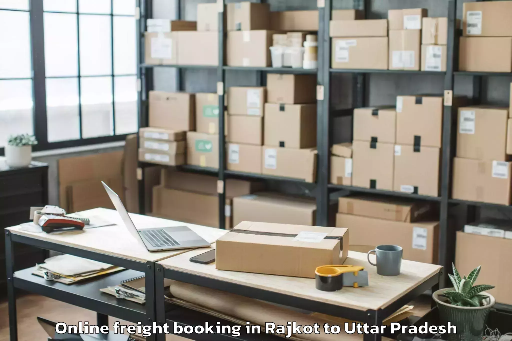 Trusted Rajkot to Dhanghata Online Freight Booking